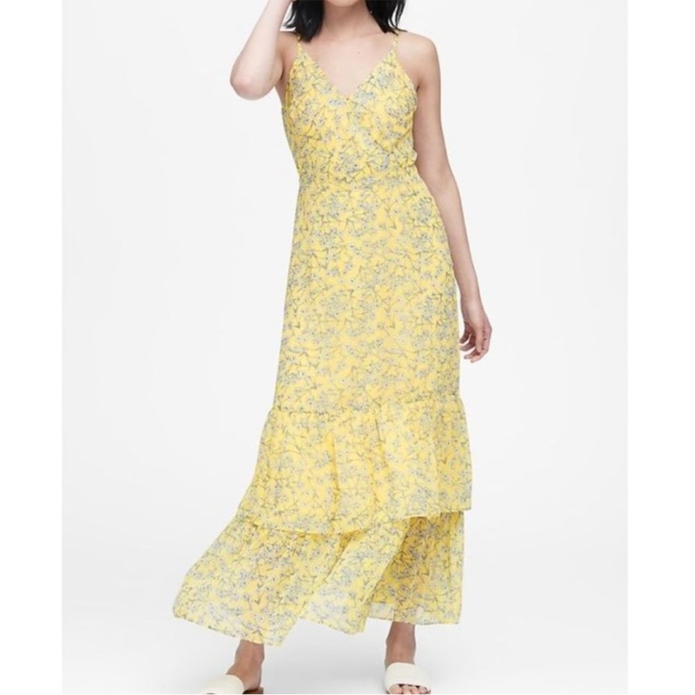 Banana Republic Floral Wedding Guest Yellow